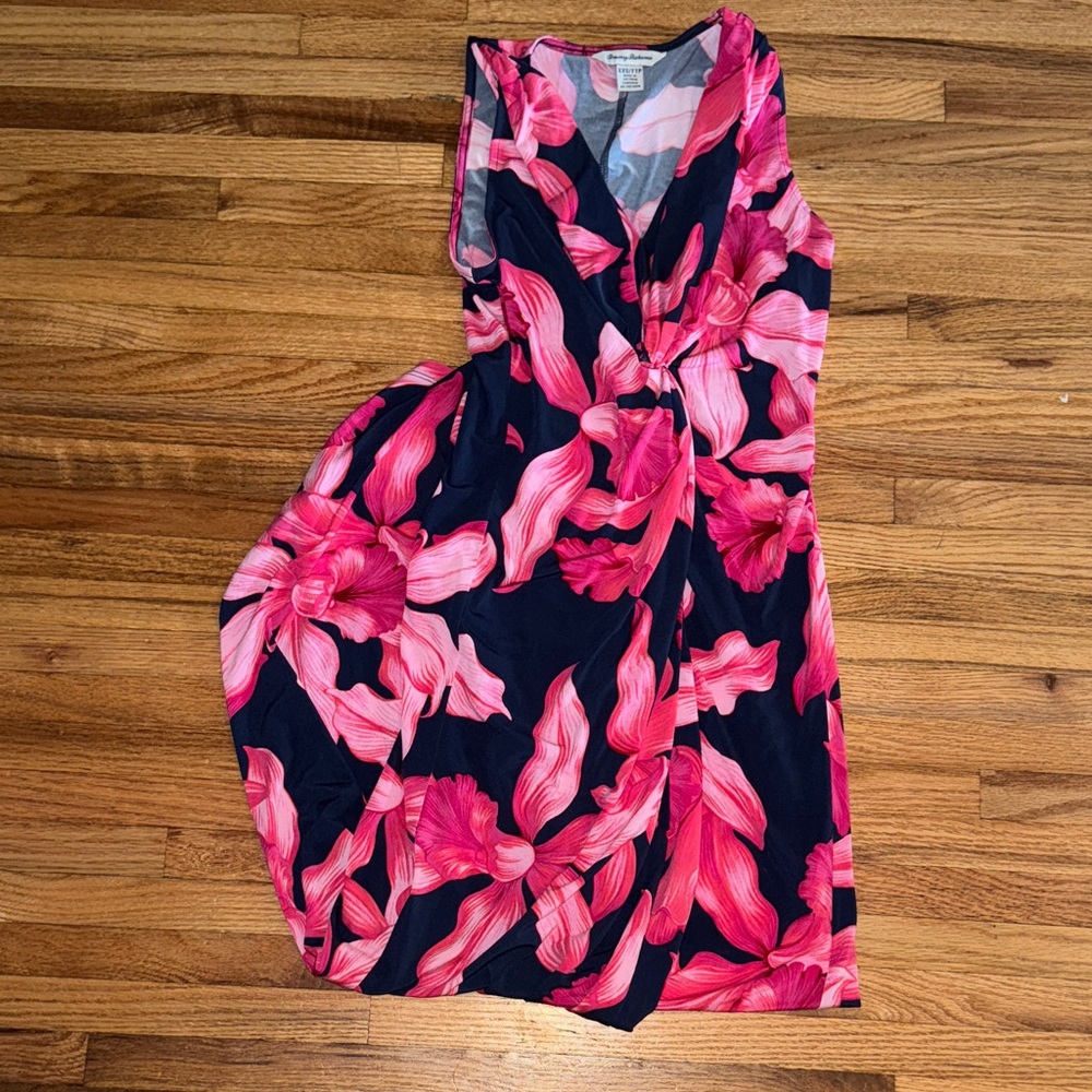 Floral Pink and Black Women's Maxi Dress
